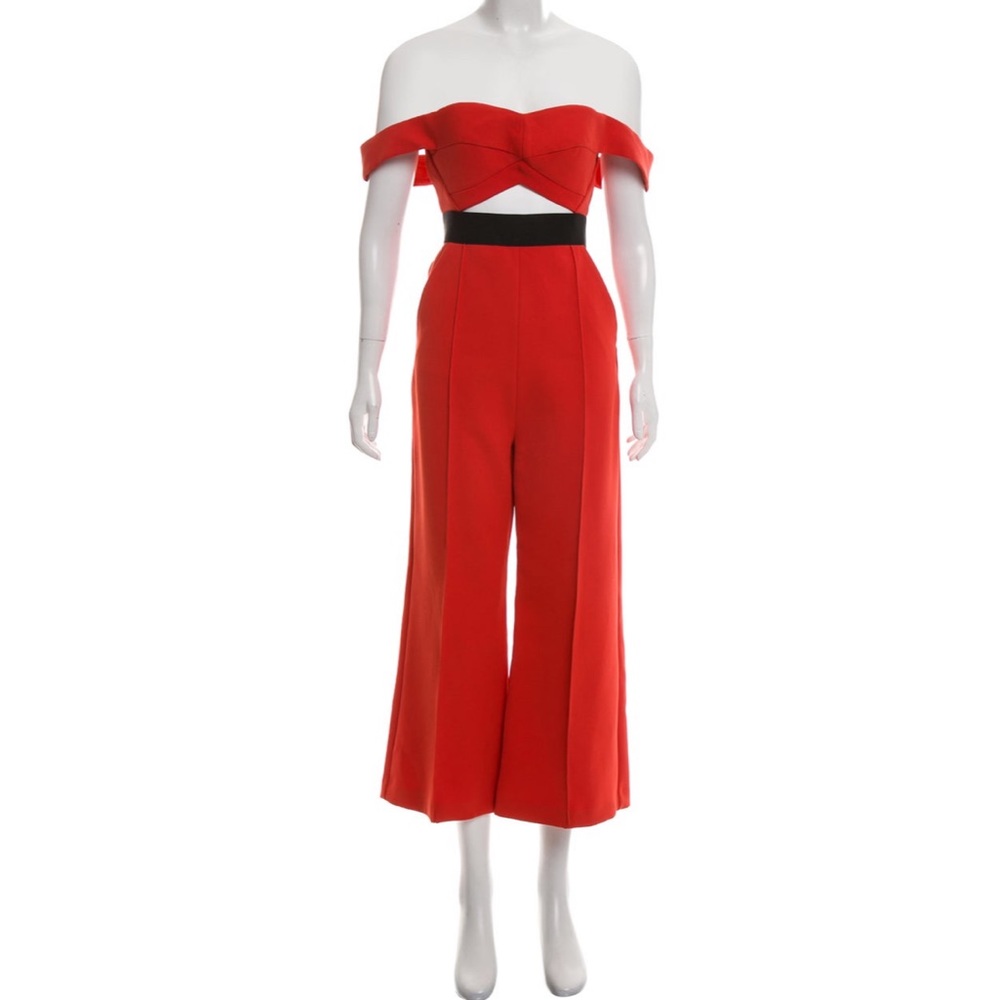 SELF-PORTRAIT off the shoulder jumpsuit